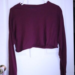 Maroon crop long sleeve